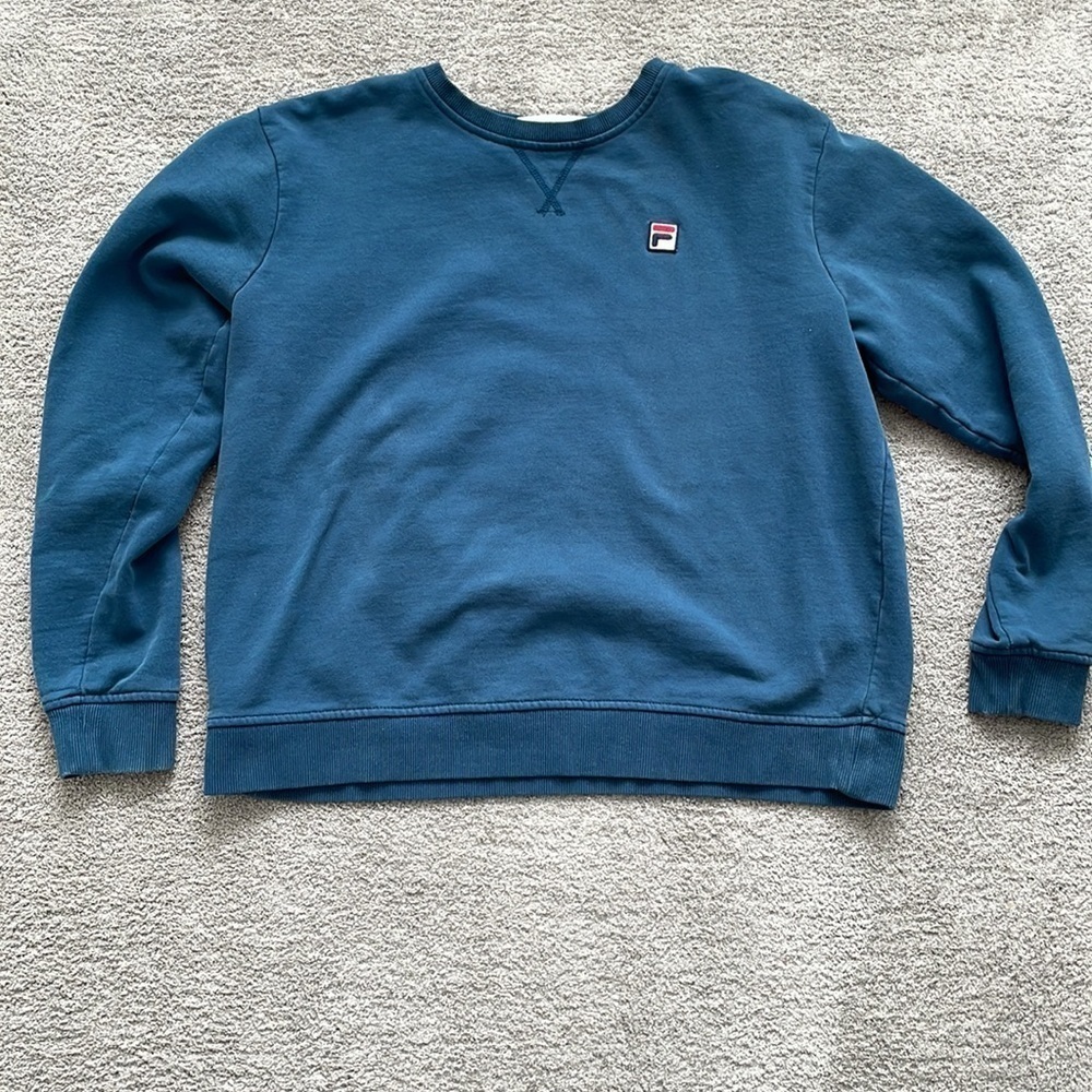 VGC Women's Fila Crop Crew Neck Sweatshirt - Green - Size XXL